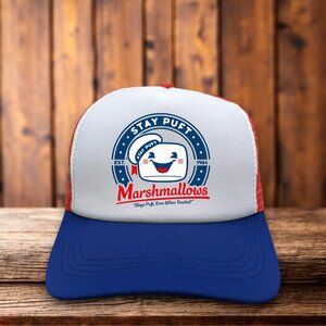 Stay Puft Marshmallows Ghostbusters Unisex Trucker Hat Navy Snapback Ball Cap